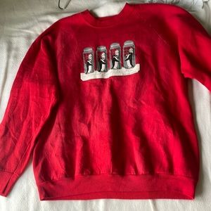 vintage red christmas penguin crewneck